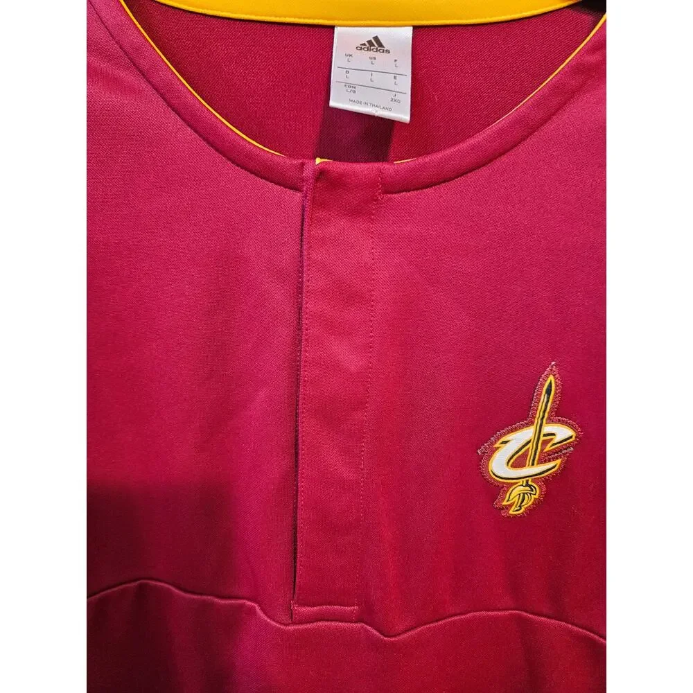 Adidas Cleveland Cavaliers Long Sleeve Warm Up Shirt Jersey Style NBA Size L